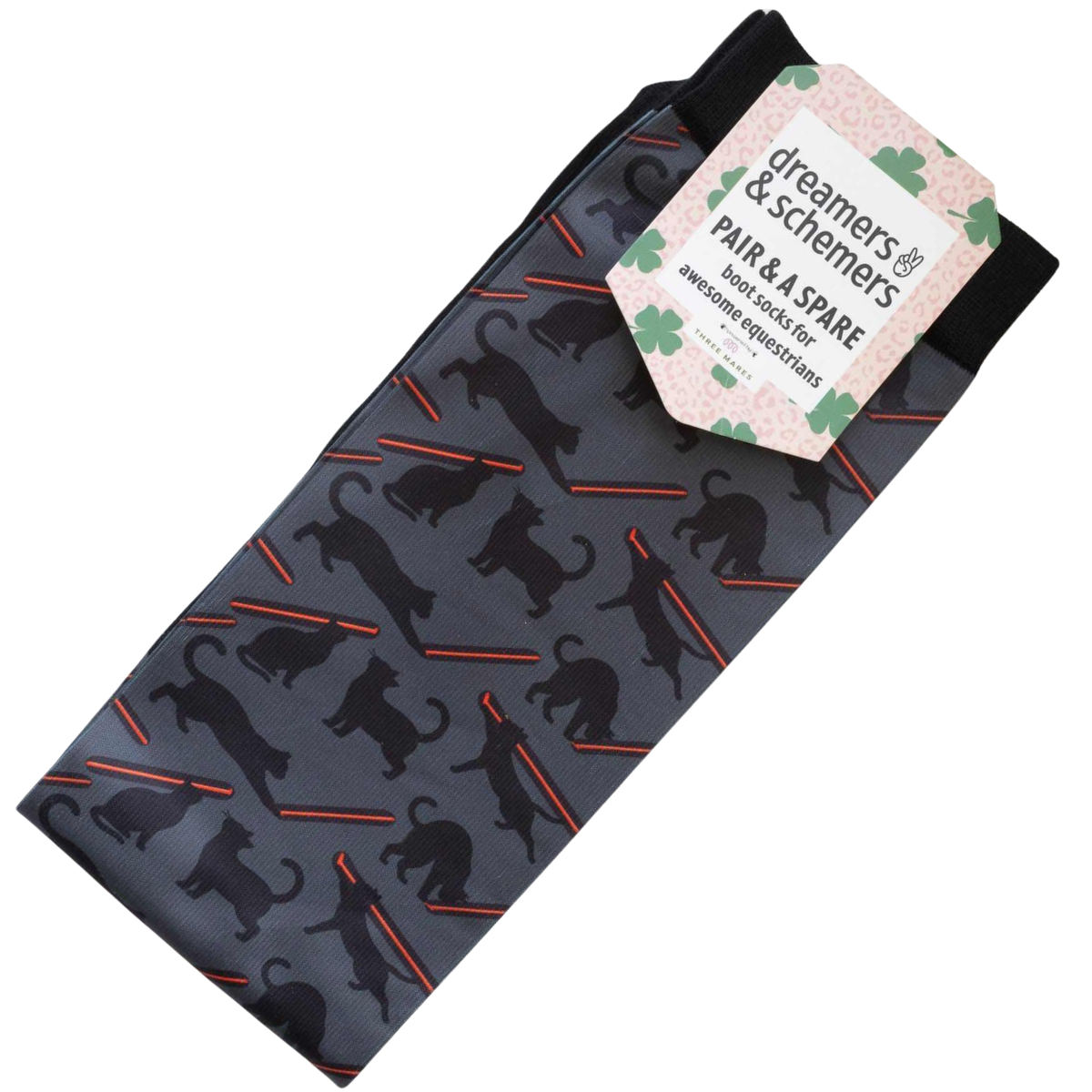 Dreamers &amp;amp; Schemers Boot Socks in Laser Cats 