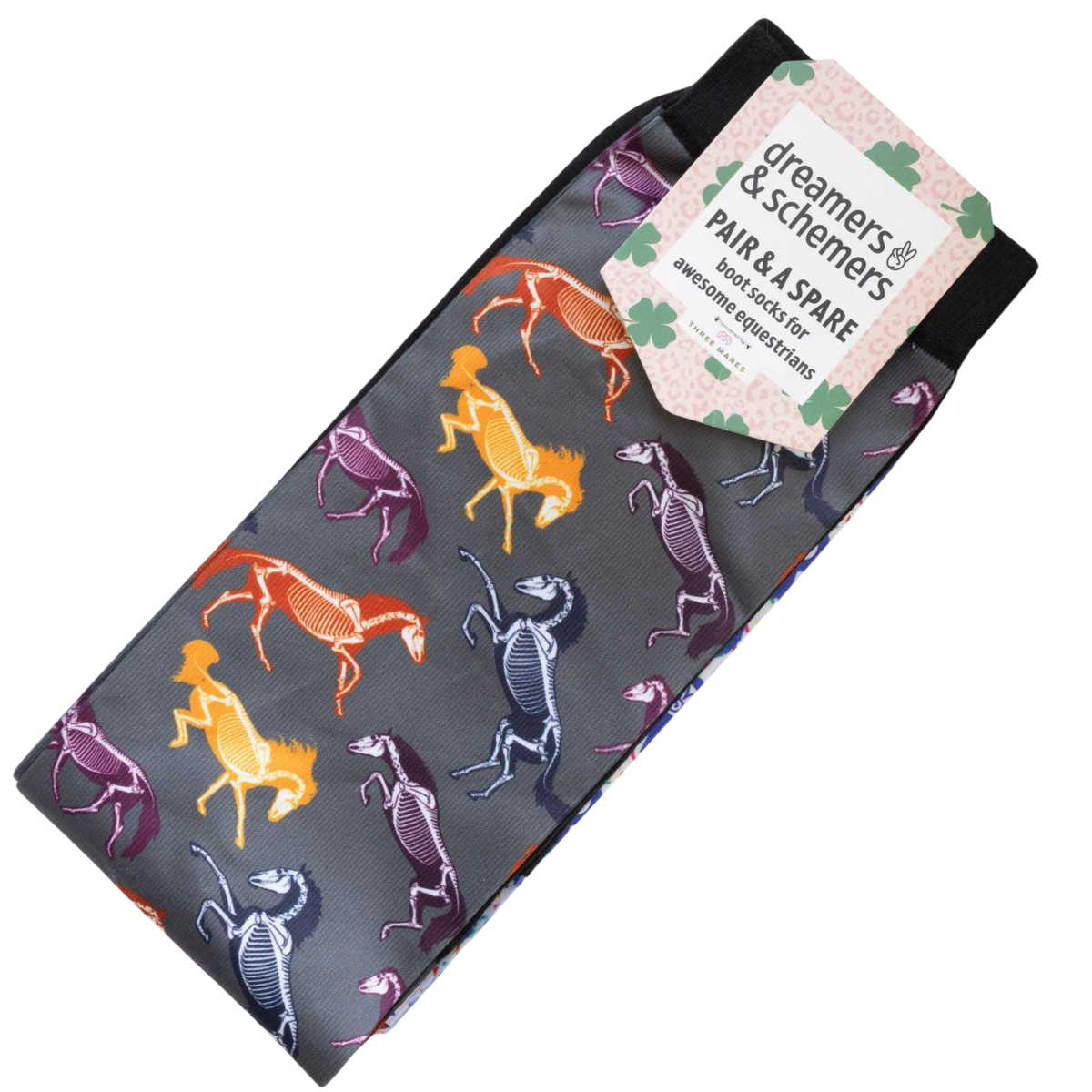 Dreamers &amp;amp; Schemers Boot Socks in The Pony Island Horse Skeletons