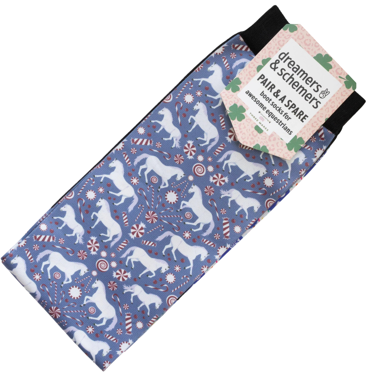 Dreamers &amp;amp; Schemers Boot Socks in The Pony Island Pepperment Ponies