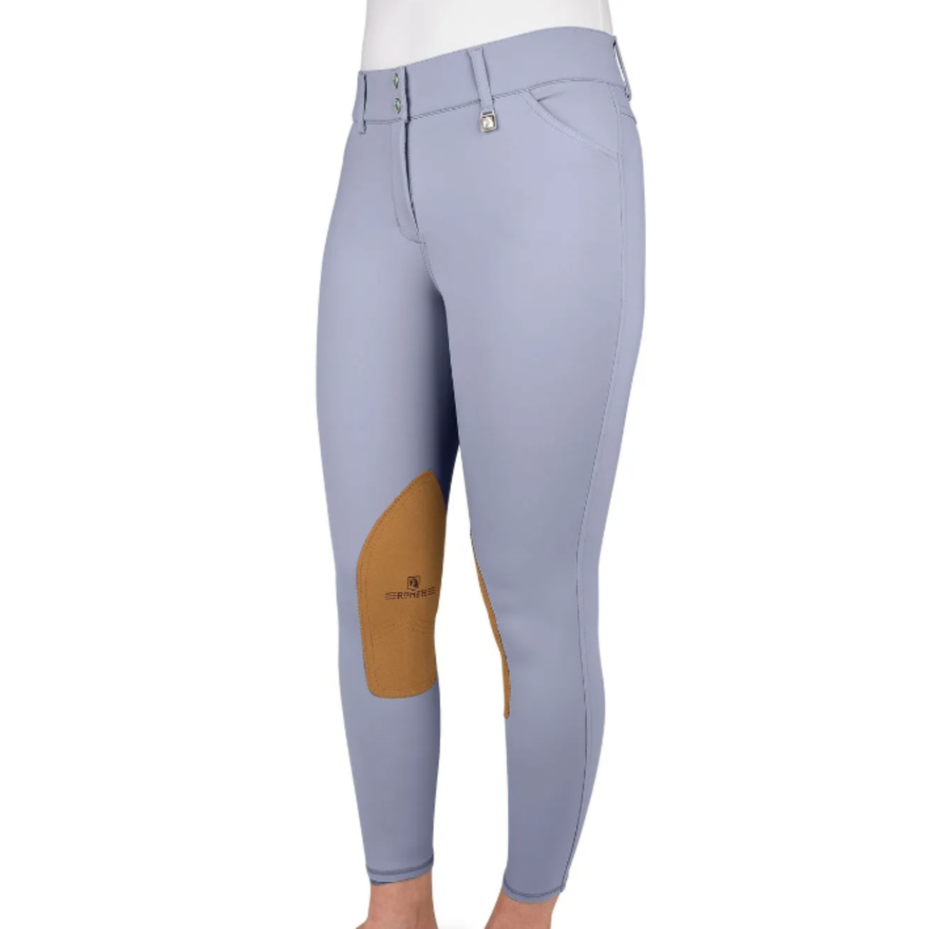 Romfh 'Willow' Knee Patch Breeches in Mist Grey - Women's 30R