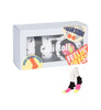 Box of socks with 'Cali Roll' text on a white background