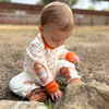 Mini Britches Long Sleeve Onesie in Orange Horse Shoe - Children's 6-12 mo