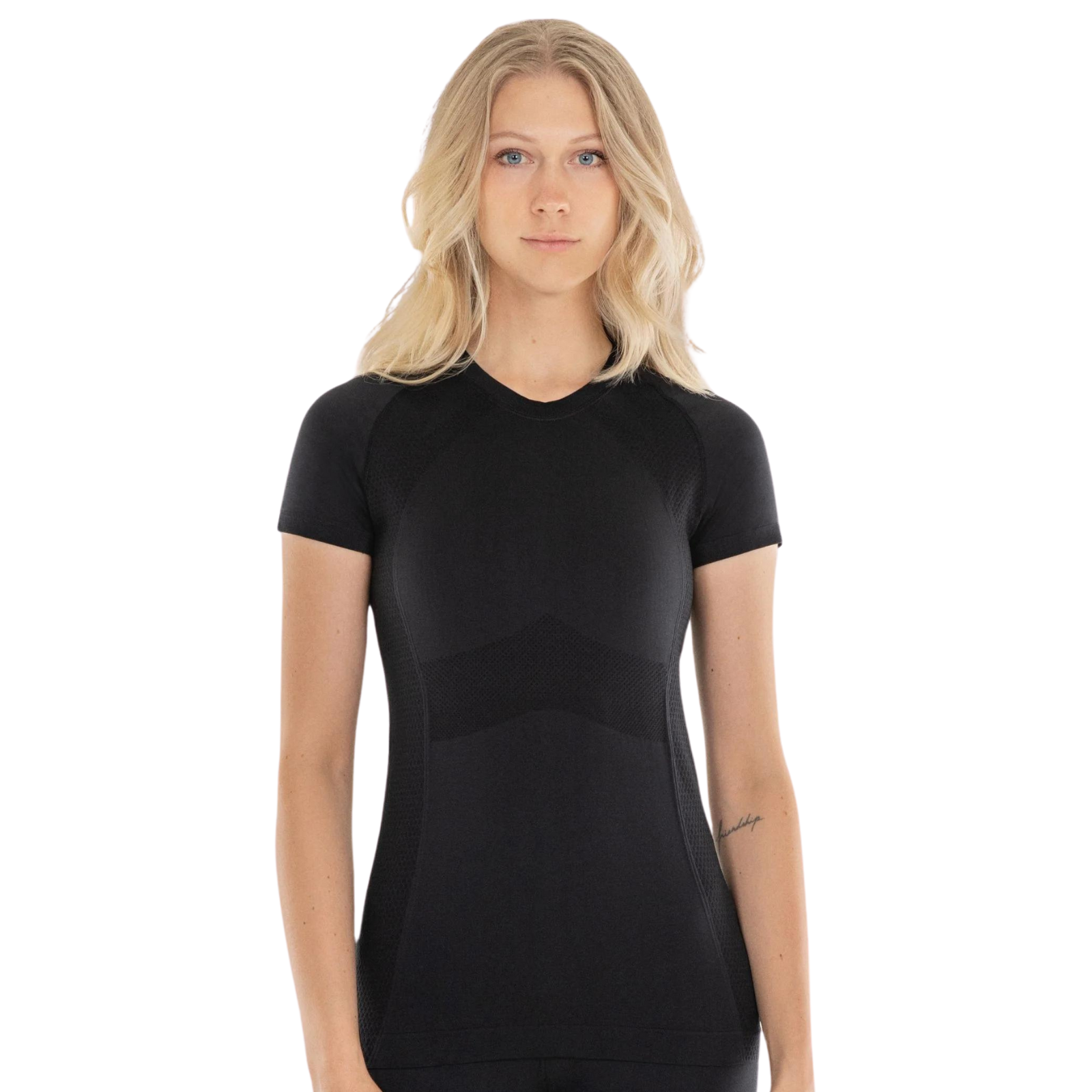 Anique Short Sleeve Crew Shirt in Black Swan - Women&#39;s Medium (8)