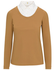 Callidae The Practice Shirt in Camel w/ Moon Dobby - Women's Small