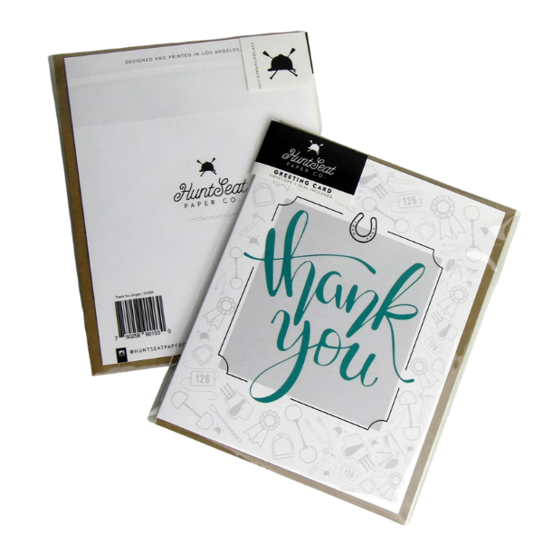 Hunt Seat Paper Co. "Thank You" Card in Teal