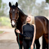 Euphoric Equestrian Soleil Mesh Long Sleeve in Black/Mocha - Women's XL