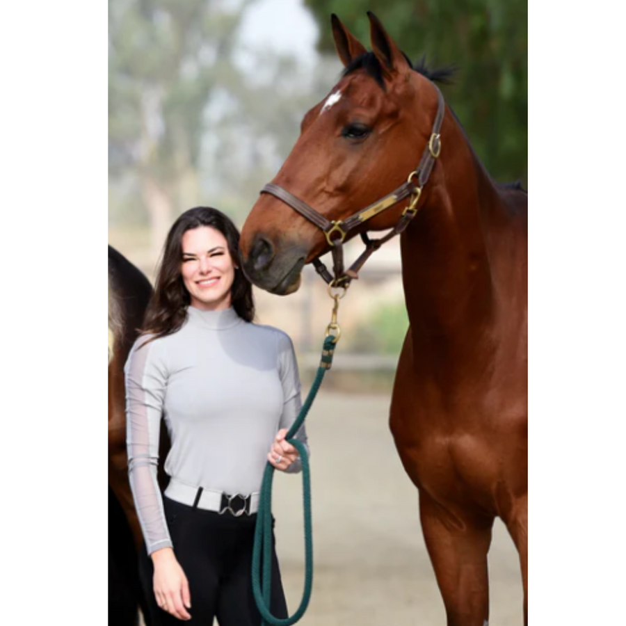 Euphoric Equestrian Soleil Mesh Long Sleeve in Fairy Grey 
