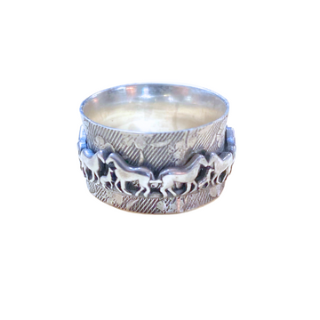 Sterling Silver Horse Herd Spinning Ring