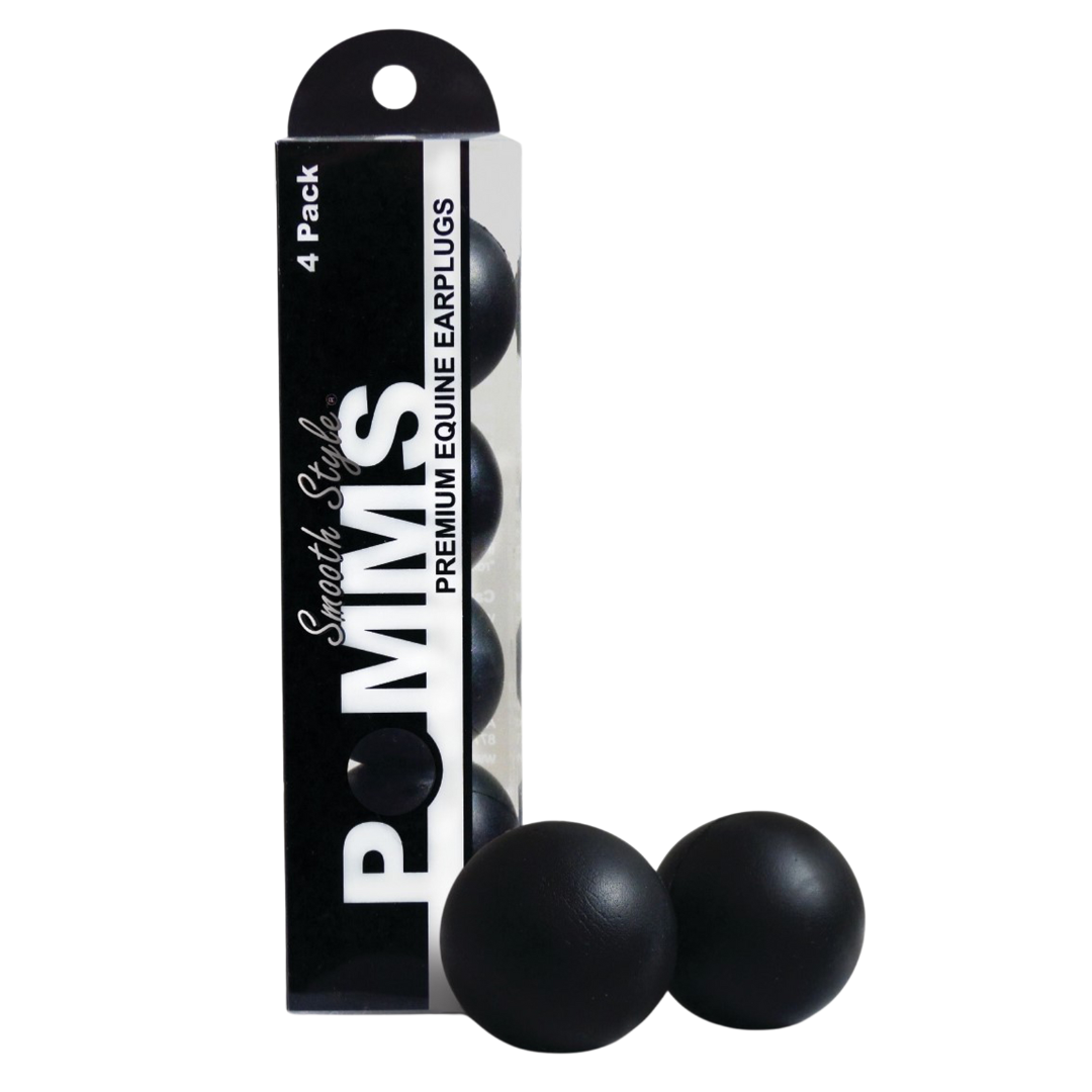 POMMS Premium Smooth Ear Plugs in Black - Horse
