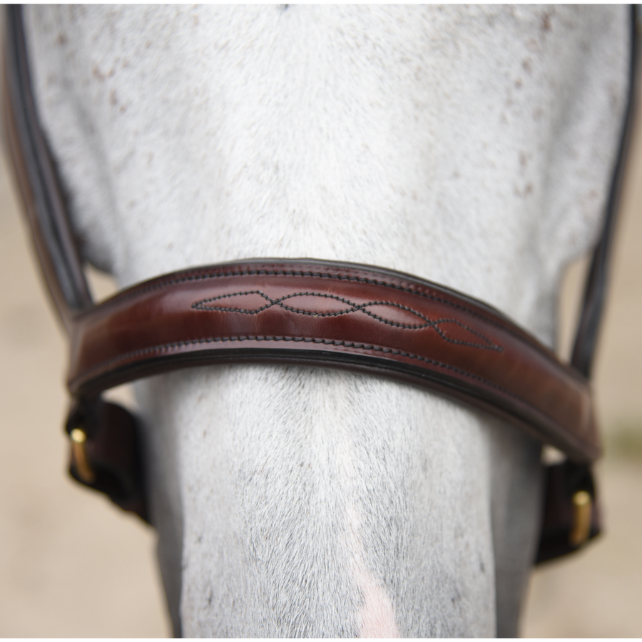 Red Barn 'Devon' Ergonomic Halter in Brown/Brass - Oversize