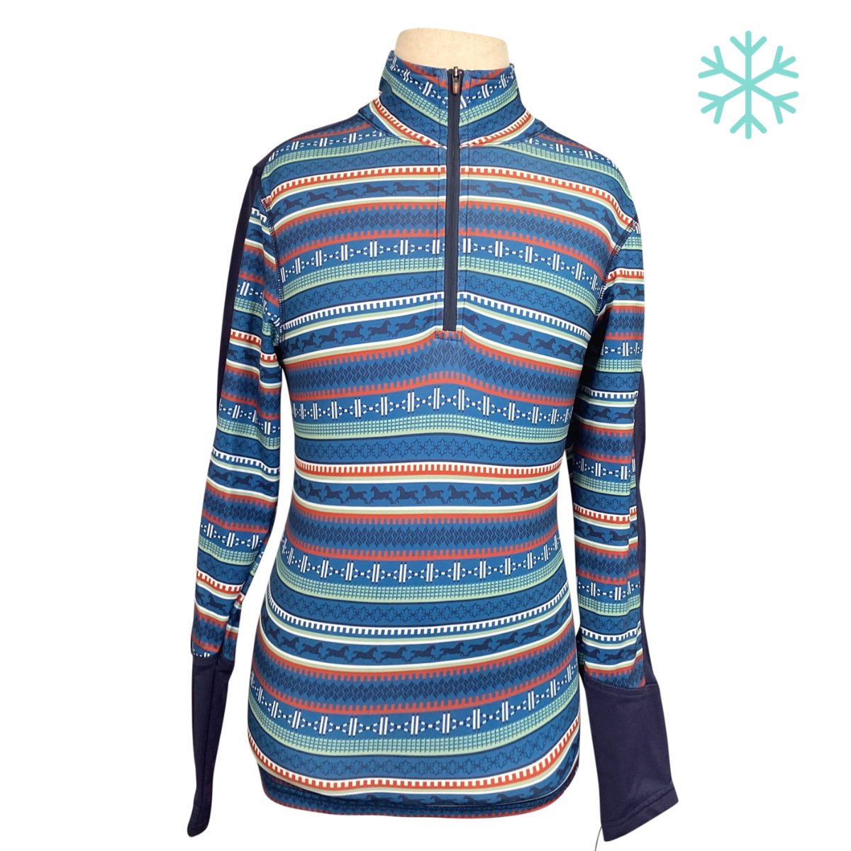 Kerrits Long Sleeve Winter Shirt in Blue Jumpers