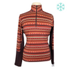 Kerrits Long Sleeve Winter Shirt in Red/Tan Equestrian Aztec - Women's Small