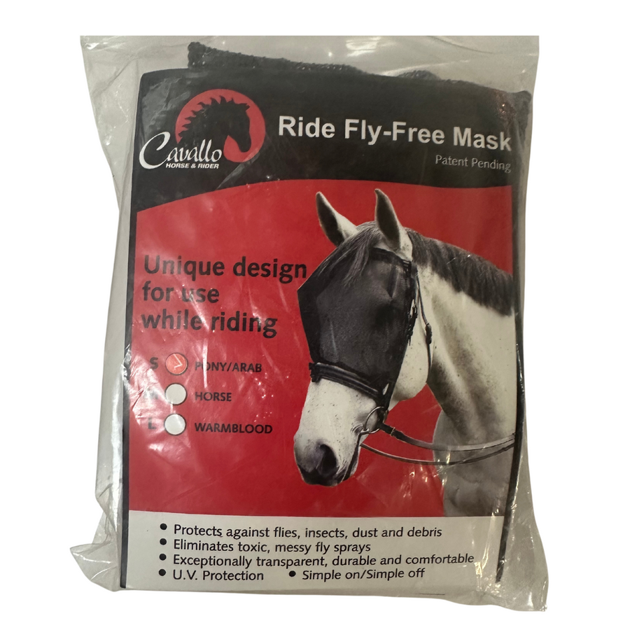 Cavallo Ride Fly-Free Mask in Black - Pony/Arab