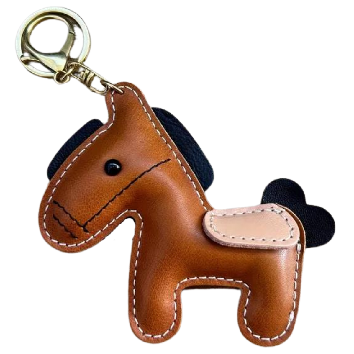 Leather Pony Bag Charm in Bay