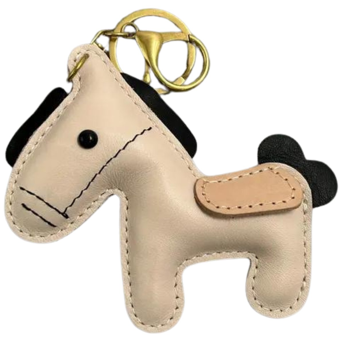 Leather Pony Bag Charm in Dun