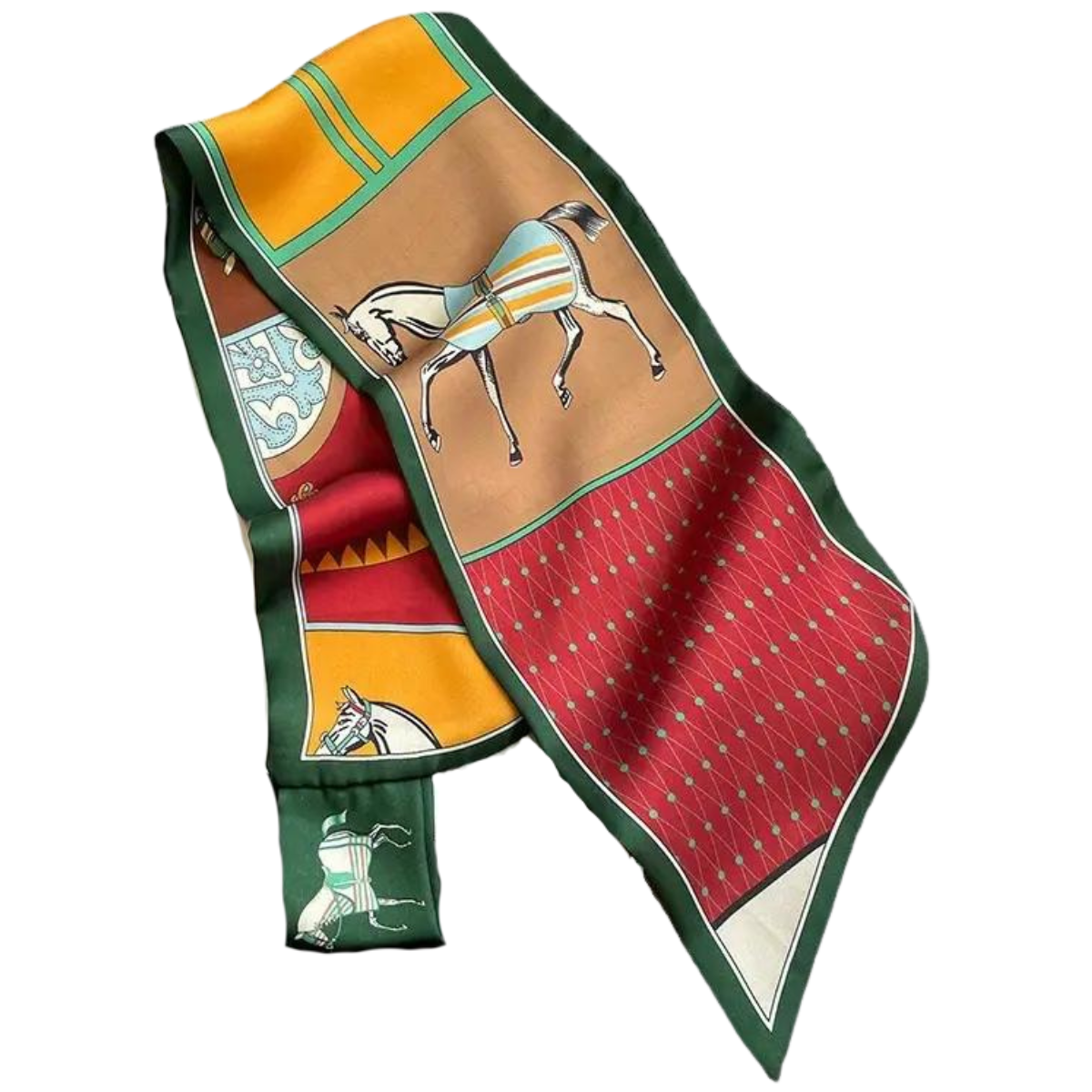  Vintage Horse Twilly Scarf in Green Vintage Horse