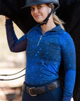 Dapplebay 1/4 Zip Light Riding Top in Constellation  - Women's XS