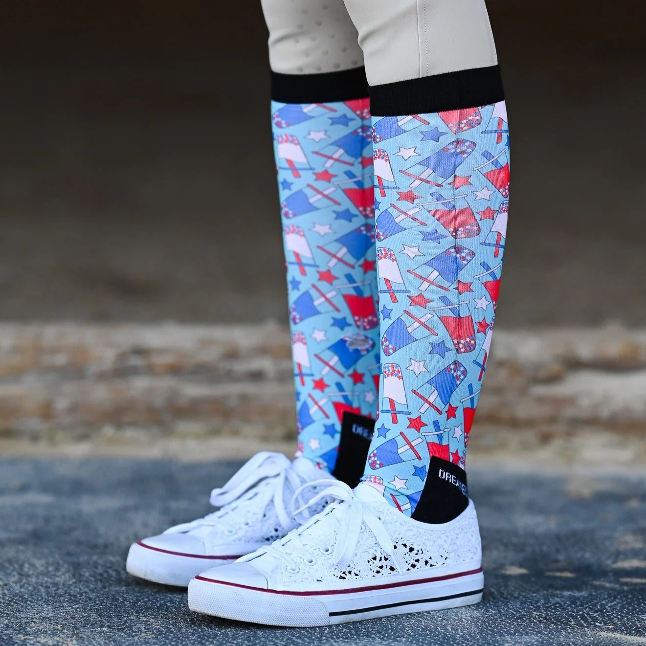 Dreamers &amp; Schemers Boot Socks in Holiday The 4th