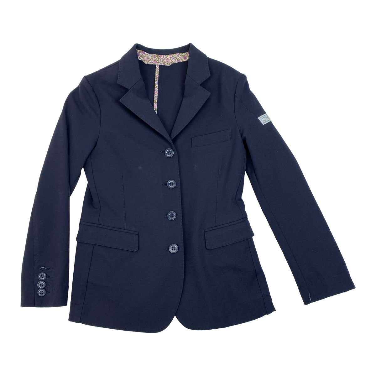 Animo Four Button Front Show Coat in Navy