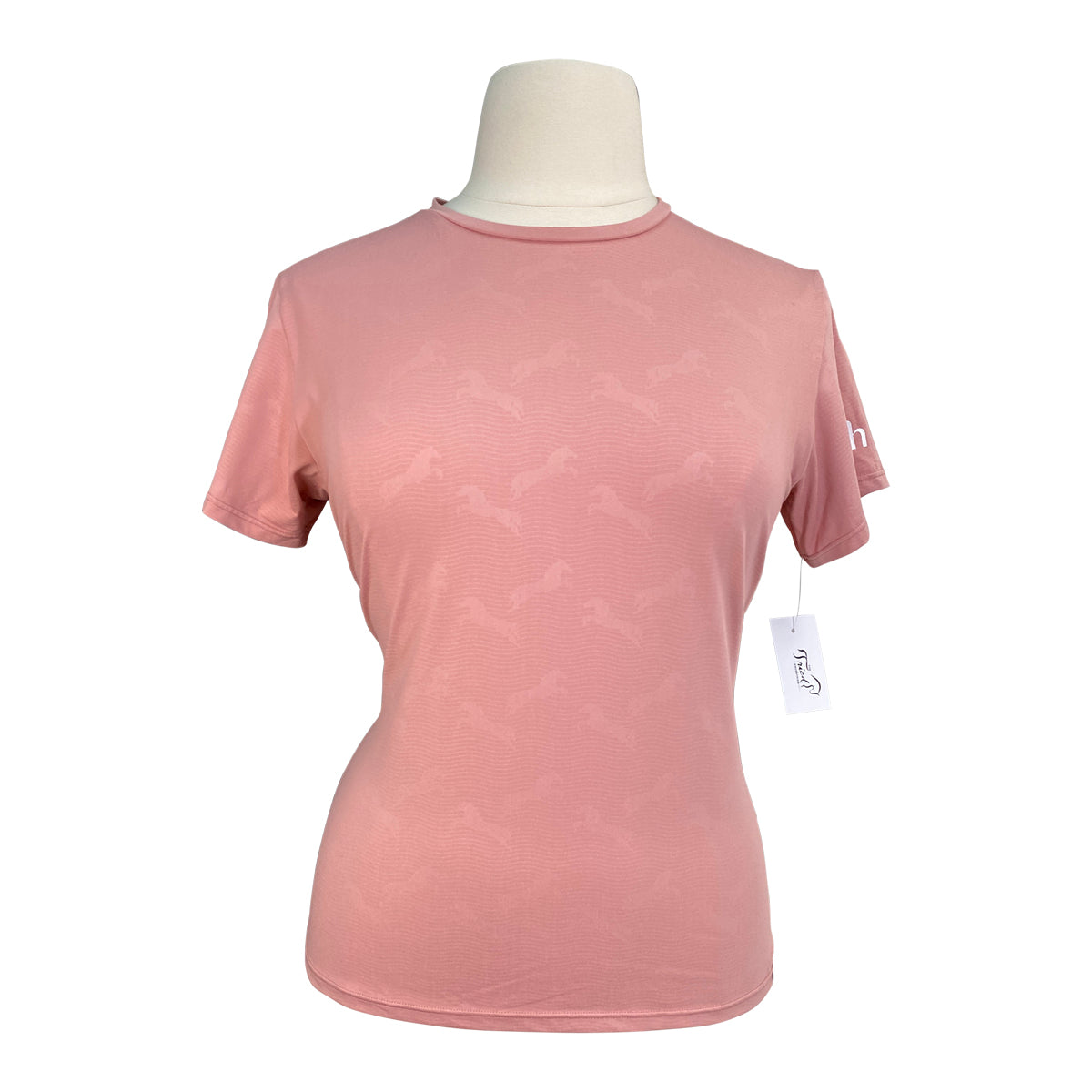Horze 'Nina' Technical T-Shirt  in Pink Horse Print