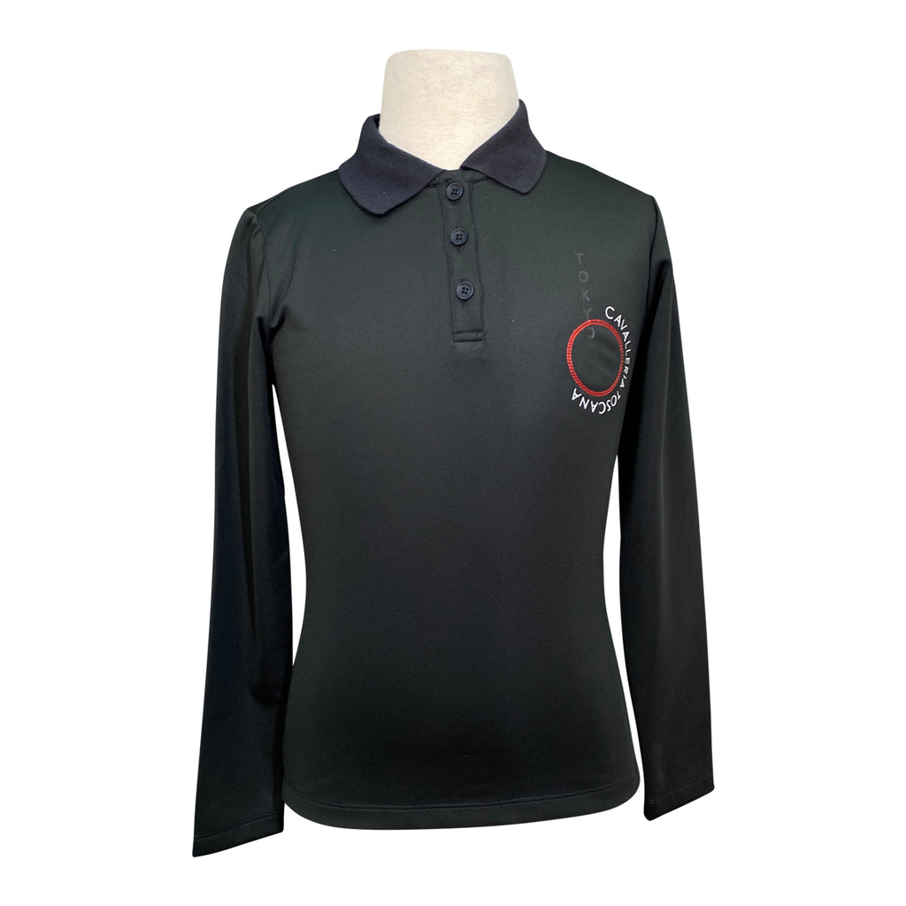 Cavalleria Toscana 'Tokyo Cotton L/S Polo' in Black