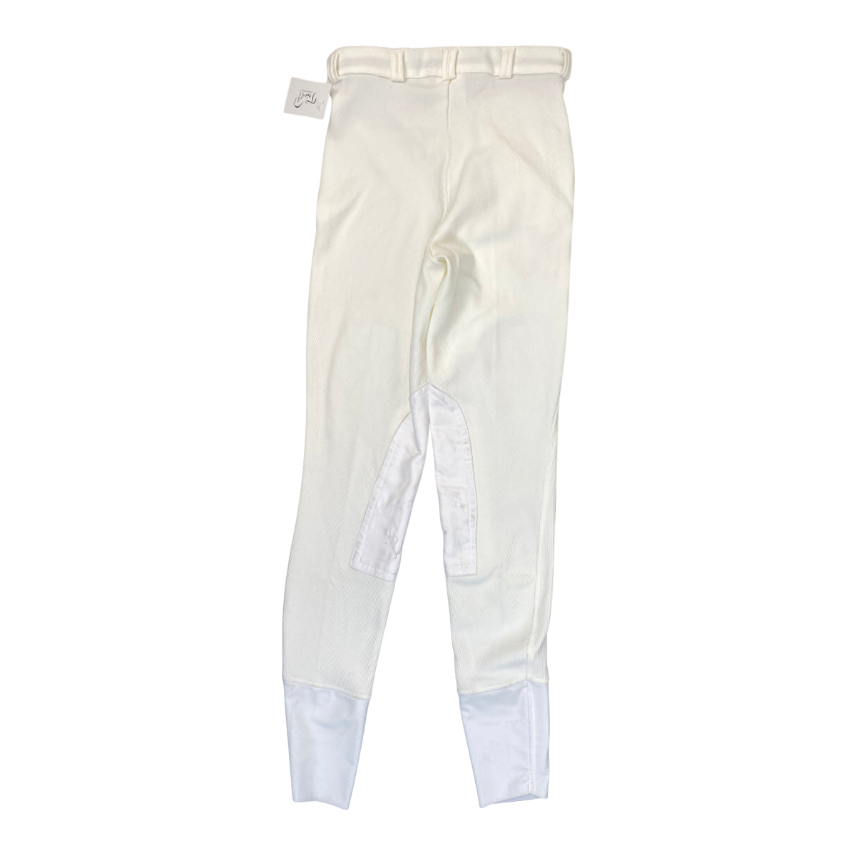 TuffRider Ribbed Knee Patch Breech in White
