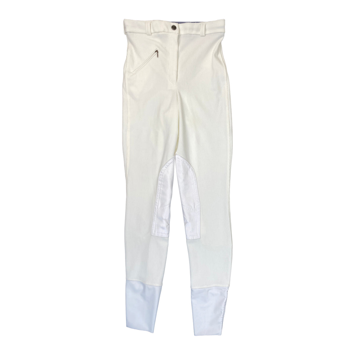 TuffRider Ribbed Knee Patch Breech in White