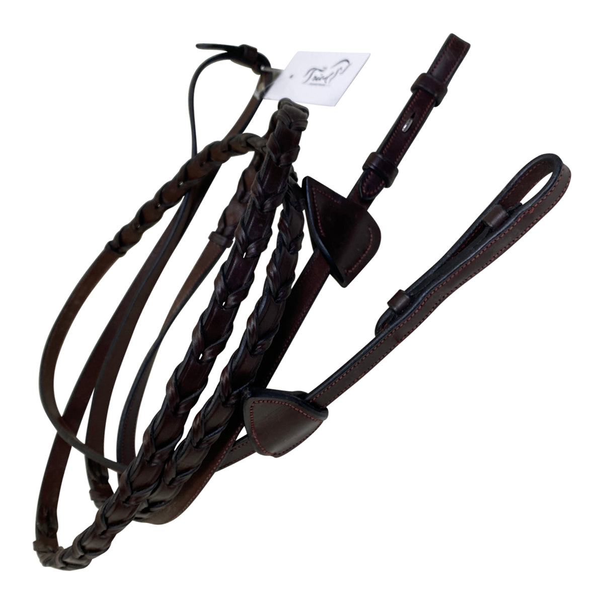 Dy&#39;on &#39;Thin&#39; Laced Leather Reins in Brown - Full
