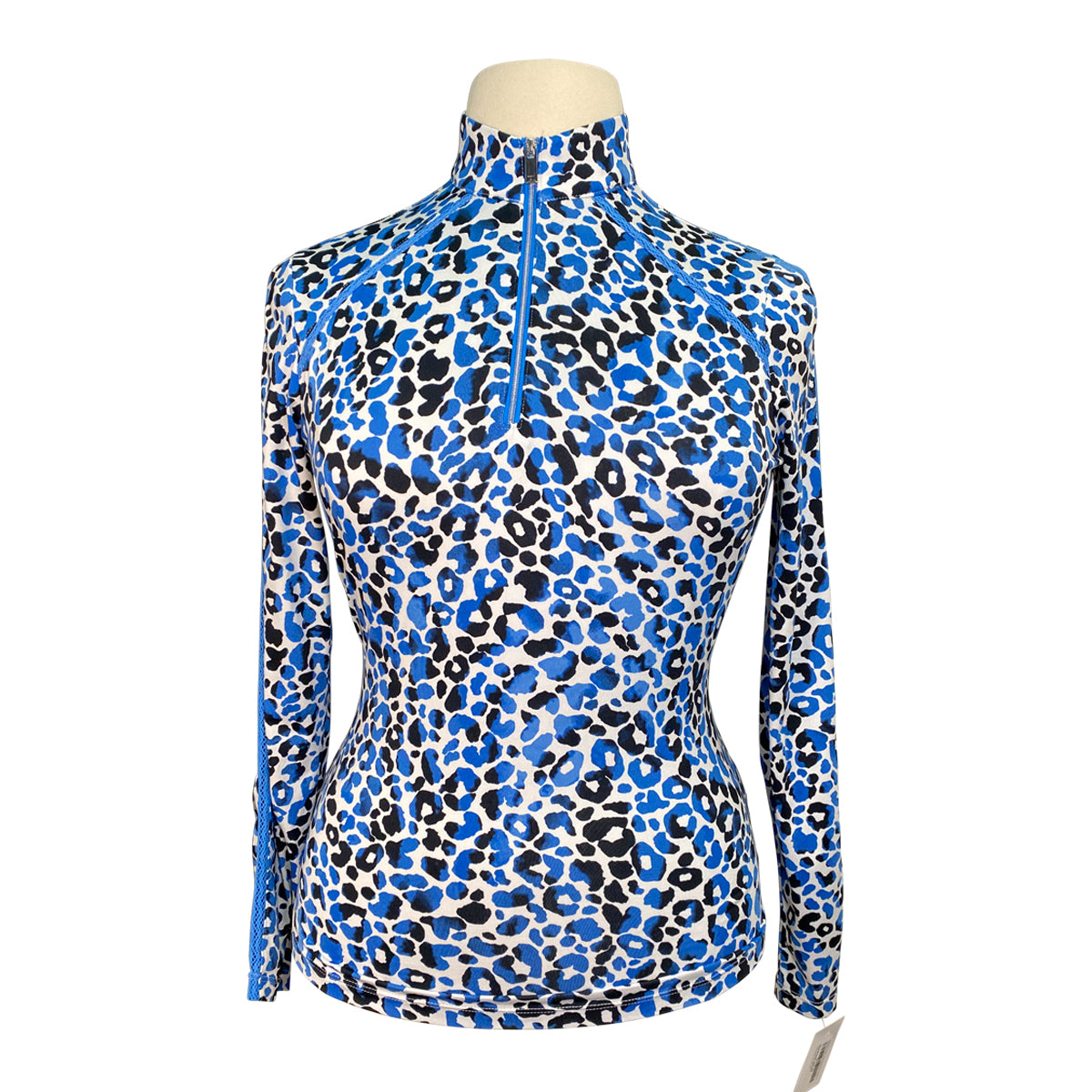 Tail White Label Long Sleeve Sun Shirt in Blue/White Cheetah