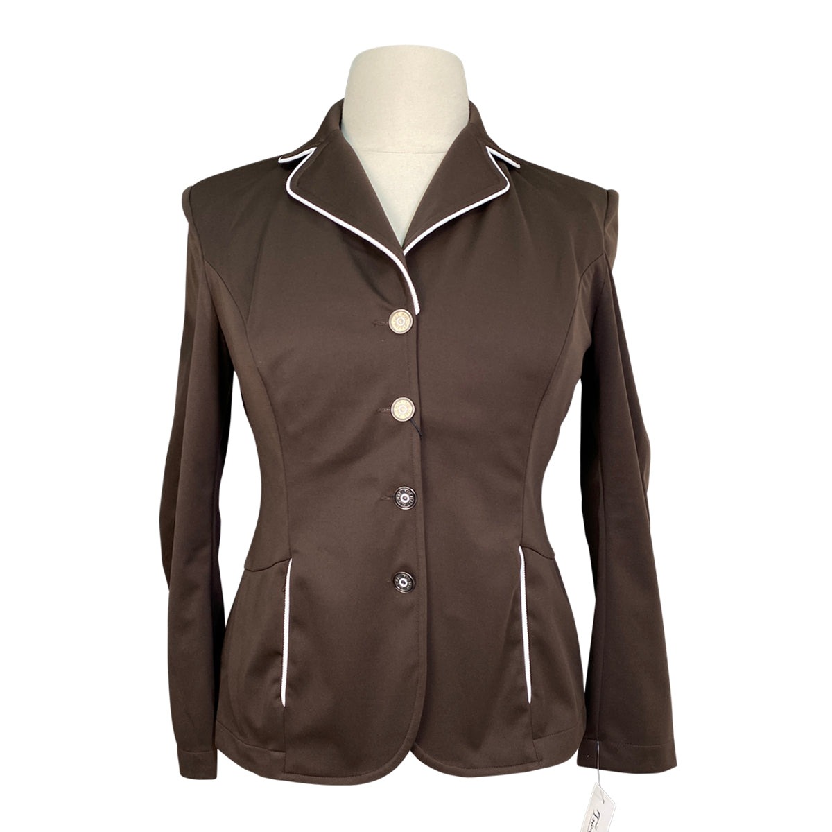 Fair Play &#39;Michelle&#39; Show Jacket in Brown w/White Piping