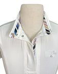 Equine Couture 'Cara' Short Sleeve Show Shirt in White - Children's Medium