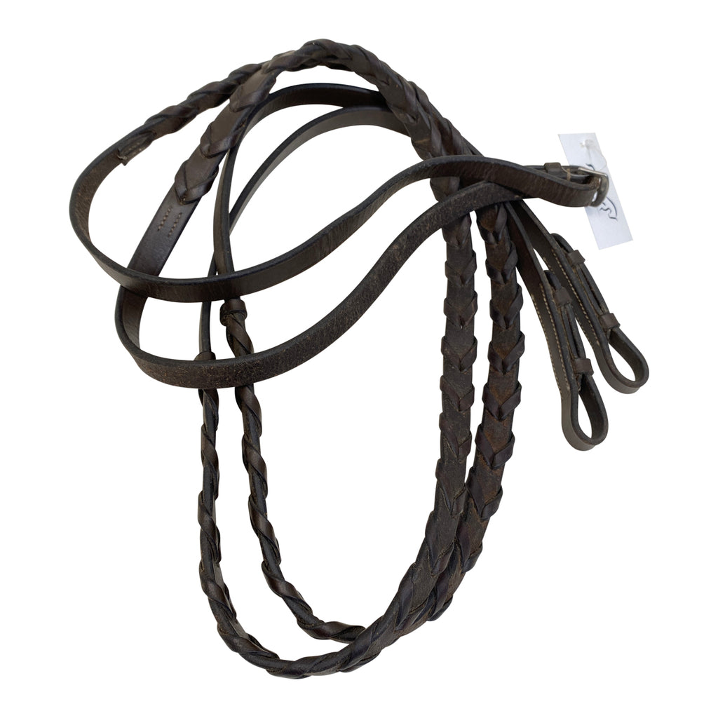 Braided Reins in Dark Brown - Full