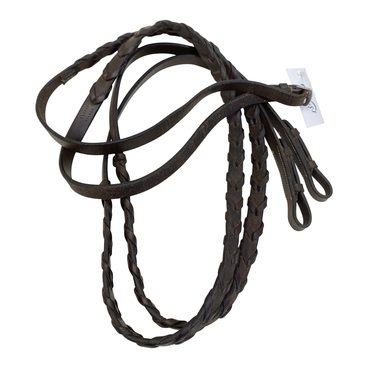 Braided Reins in Dark Brown - Full