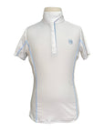 Romfh Competitor Short Sleeve Show Shirt in White/Baby Blu