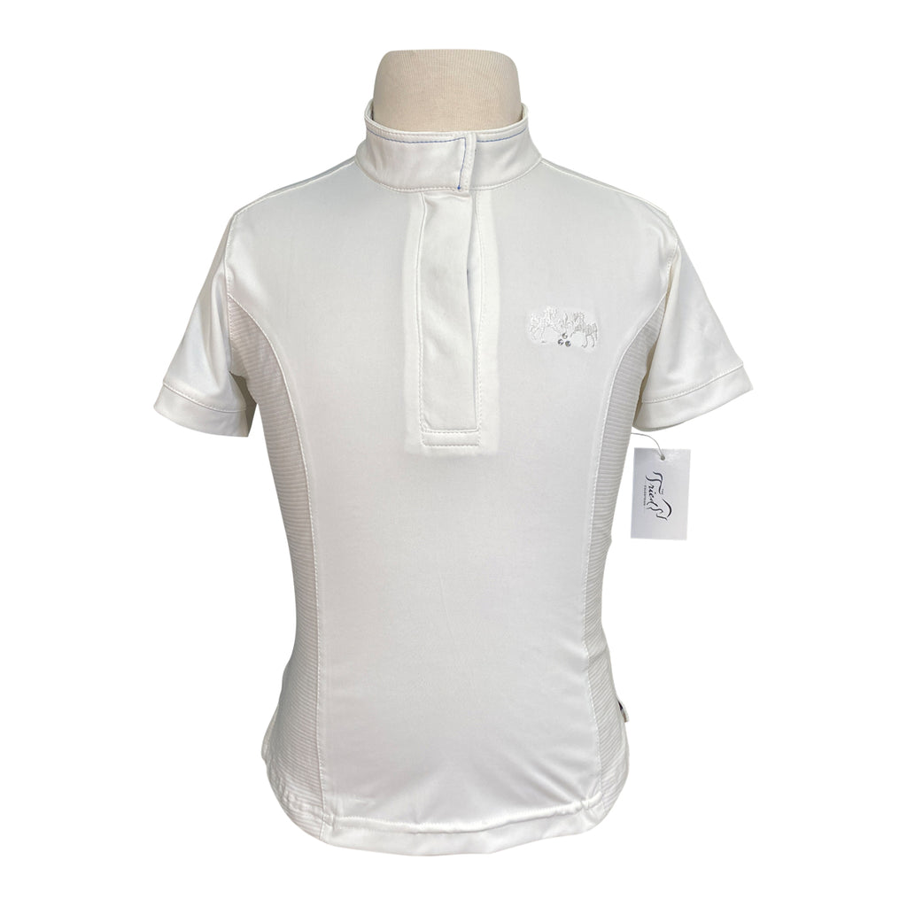 Equine Couture 'Cara' Short Sleeve Show Shirt in White - Children's Medium