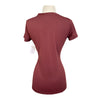 Back of TuffRider 'Taylor' EquiCool Short Sleeve V-Neck Tee in Wine - Women's XS