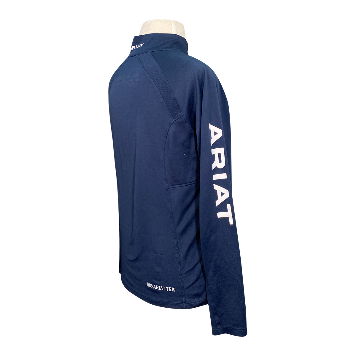 Ariat TEK Heat Series 1/4 Zip Long Sleeve Shirt in Navy/Red - Children's Large