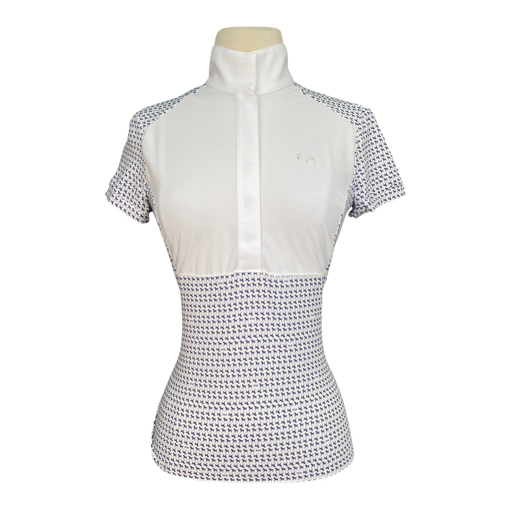 For Horses 'Emie' Show Shirt in Navy Horses - Women's Large