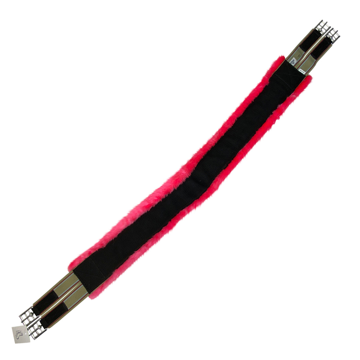 Fleece Girth in Neon Pink/Brown