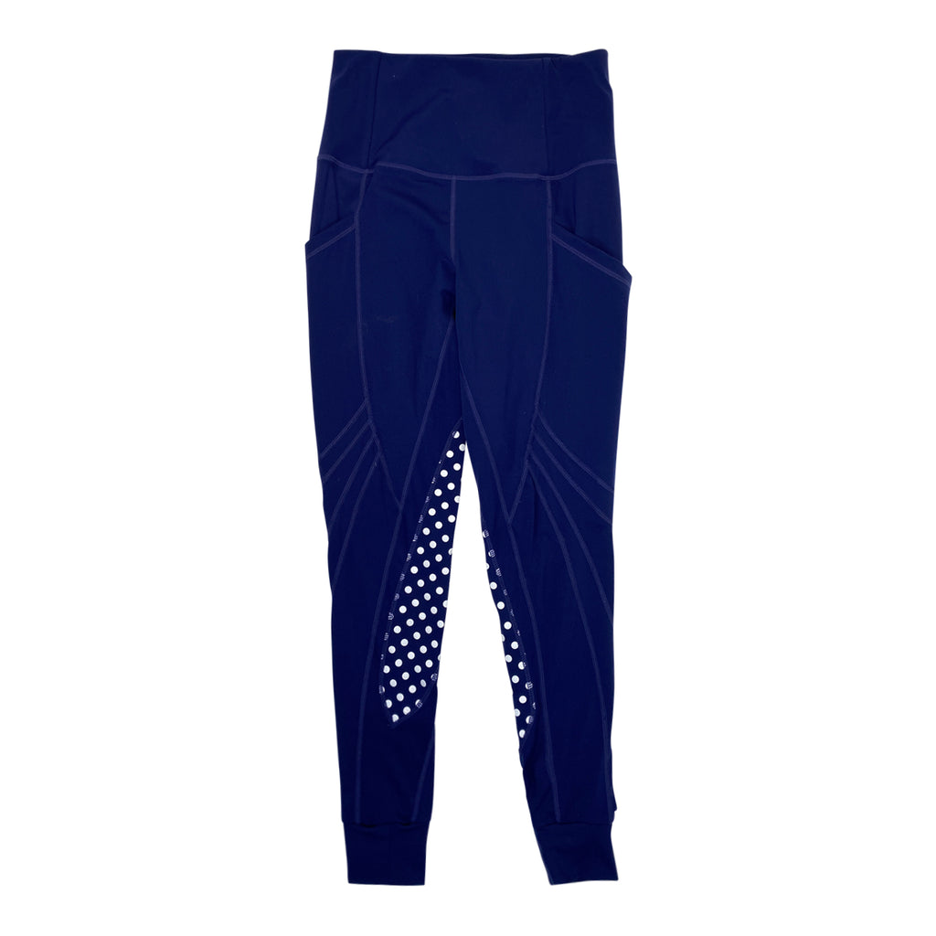 Sync Equestrian 'Daisy' Knee Patch Tights in Navy
