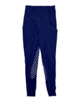 Sync Equestrian 'Daisy' Knee Patch Tights in Navy