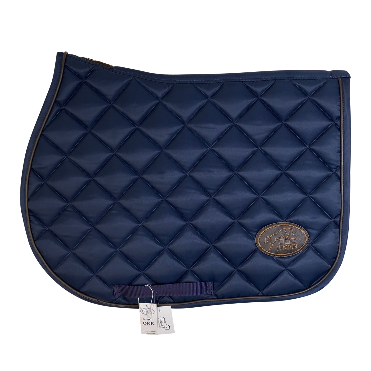 Jump'In 'Training Jumpad' Saddle Pad in Navy w/Brown Piping