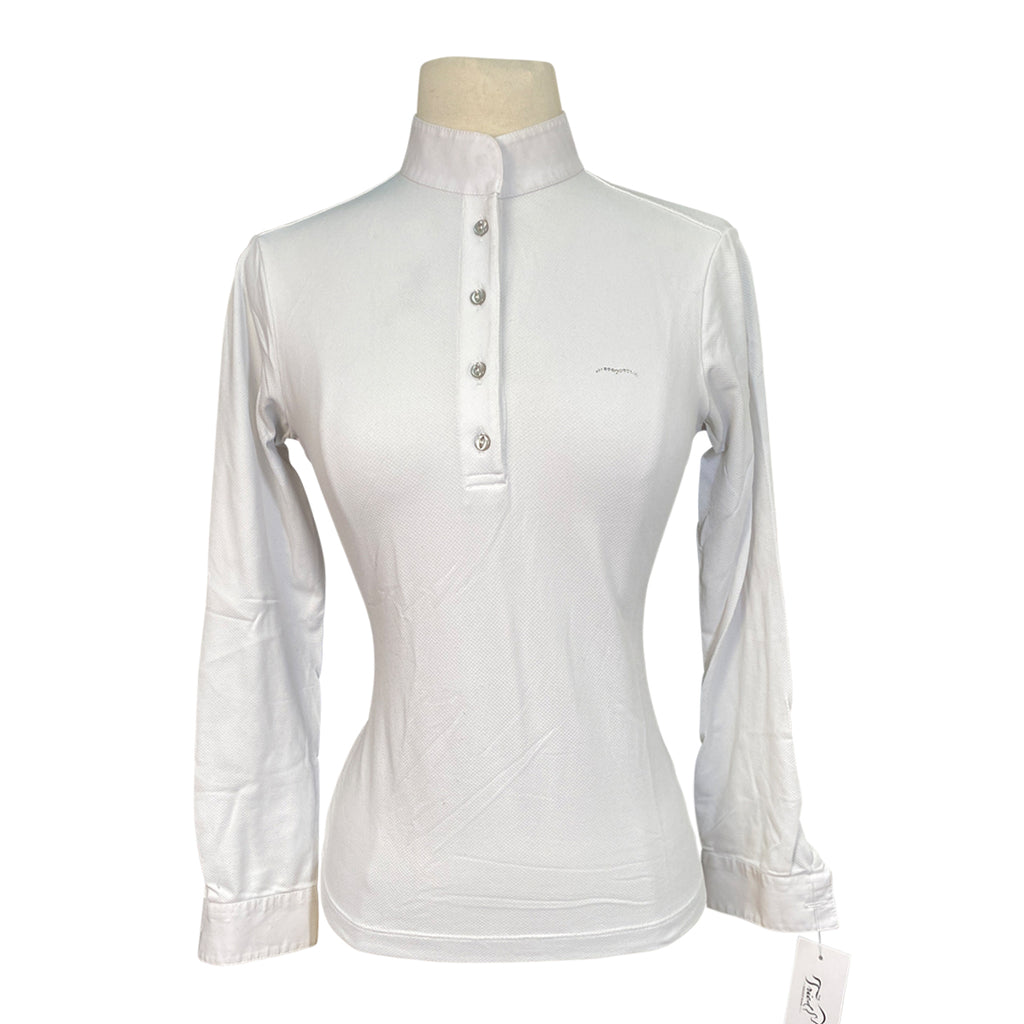 Animo 1/4 Button Down Show Shirt in White