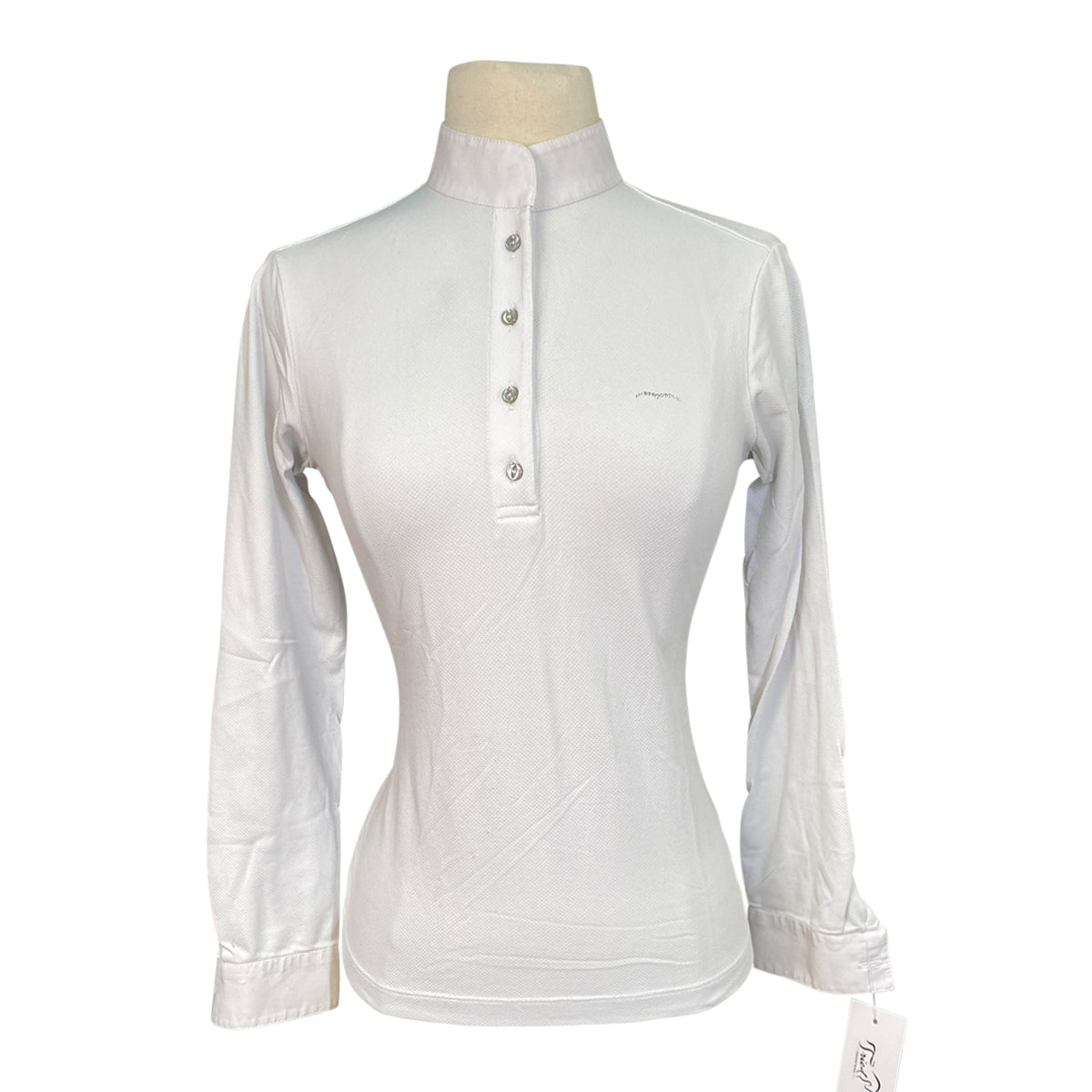 Animo 1/4 Button Down Show Shirt in White