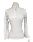 Animo 1/4 Button Down Show Shirt in White