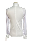 TKEQ The 'Sloan' Long Sleeve Competition Top  in White - Women's Large