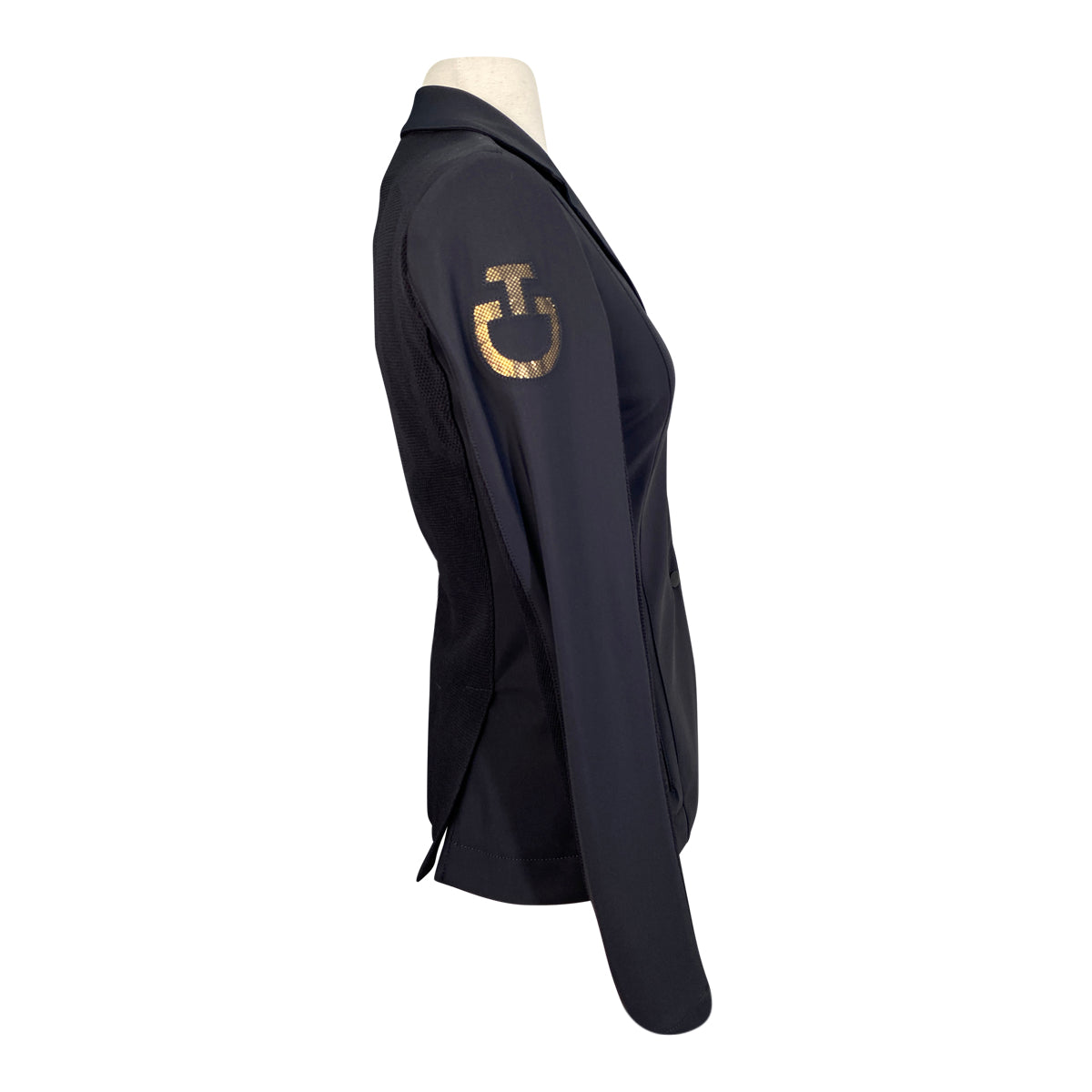 Cavalleria Toscana R-EVO Light Tech Zip Knit Show Jacket in Black w/Gold