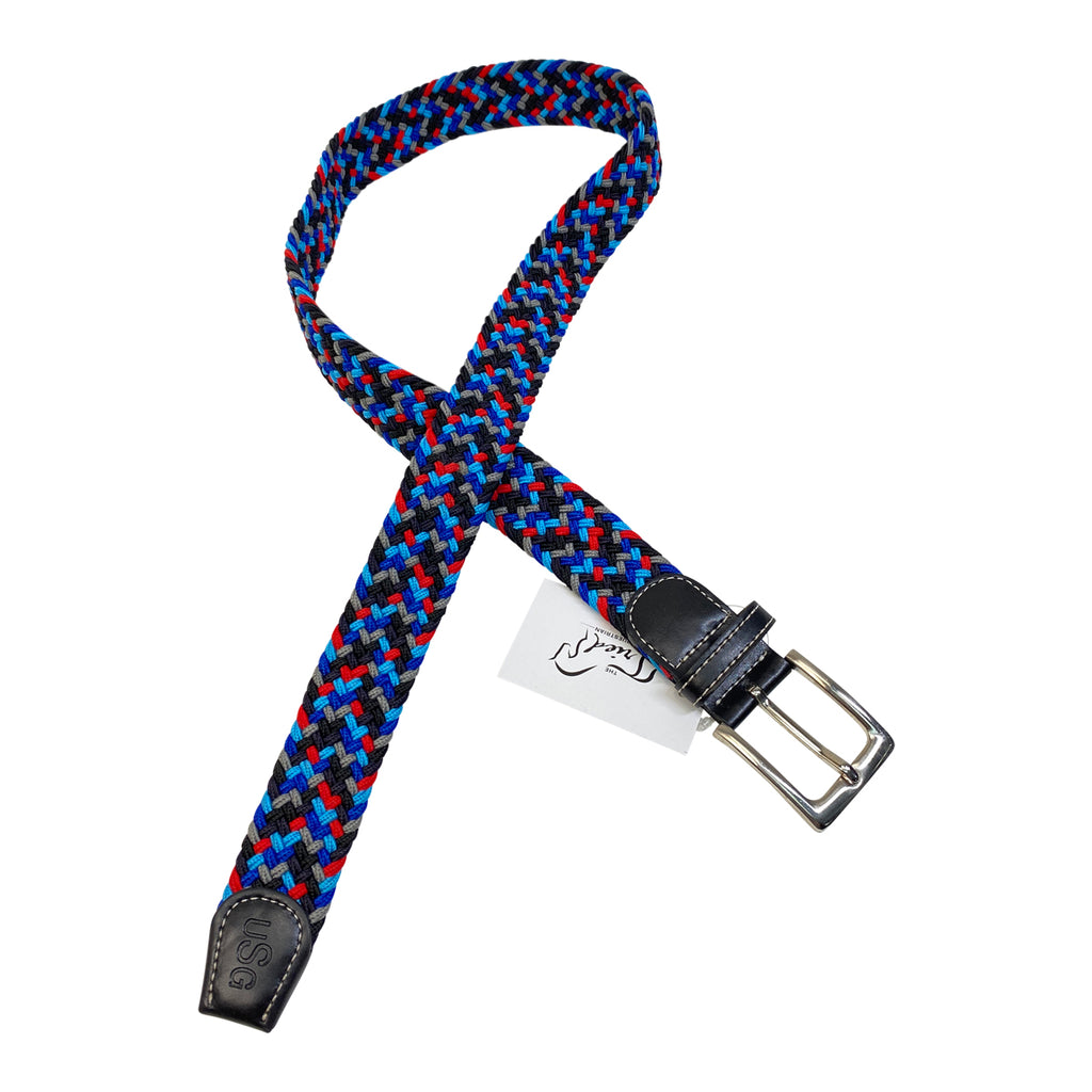 USG Braided Belt in Blue/Black/Red - Women's Large