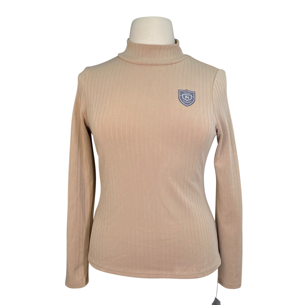 Asmar Equestrian 'Jackie' Tencel Ribbed Mockneck in Sand