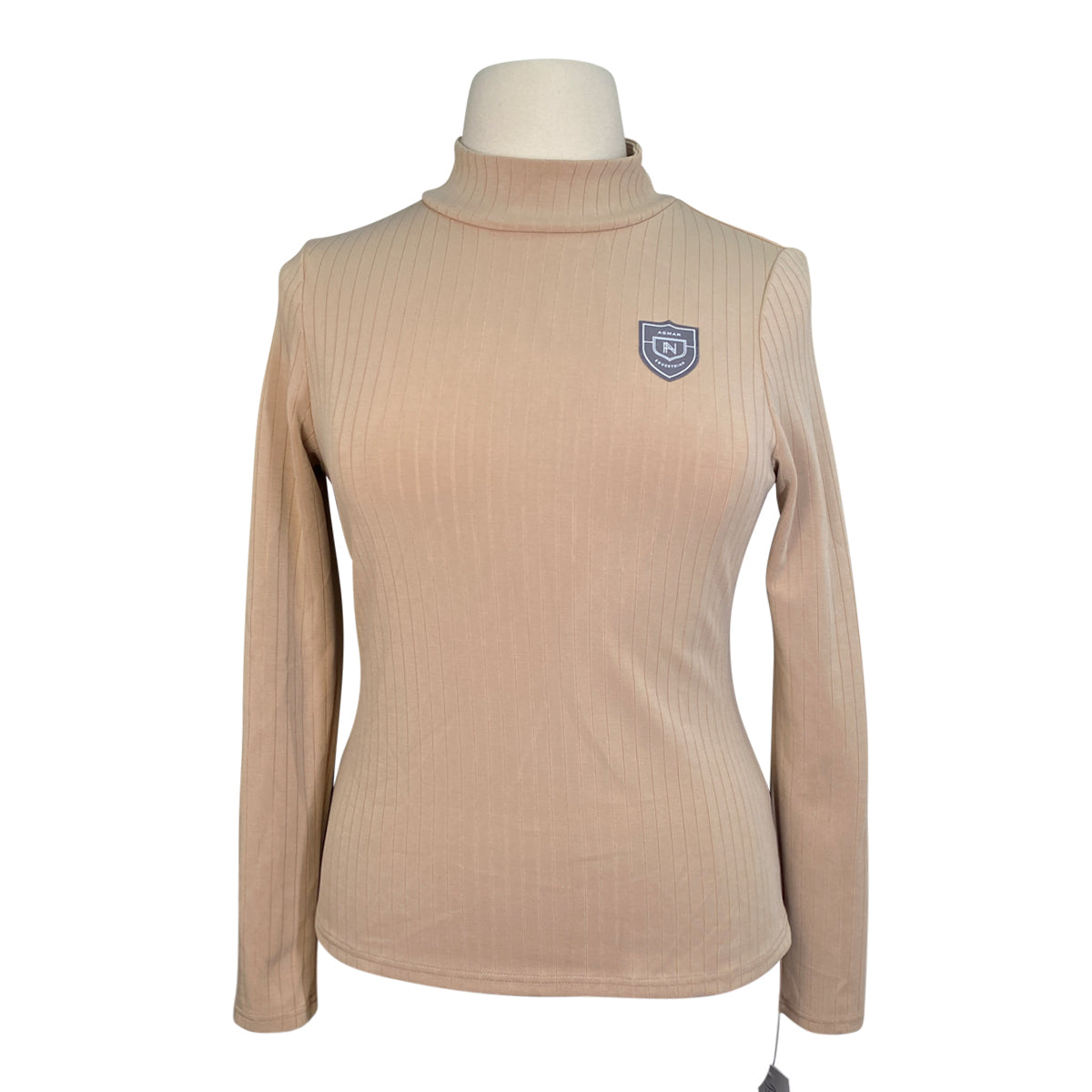 Asmar Equestrian 'Jackie' Tencel Ribbed Mockneck in Sand